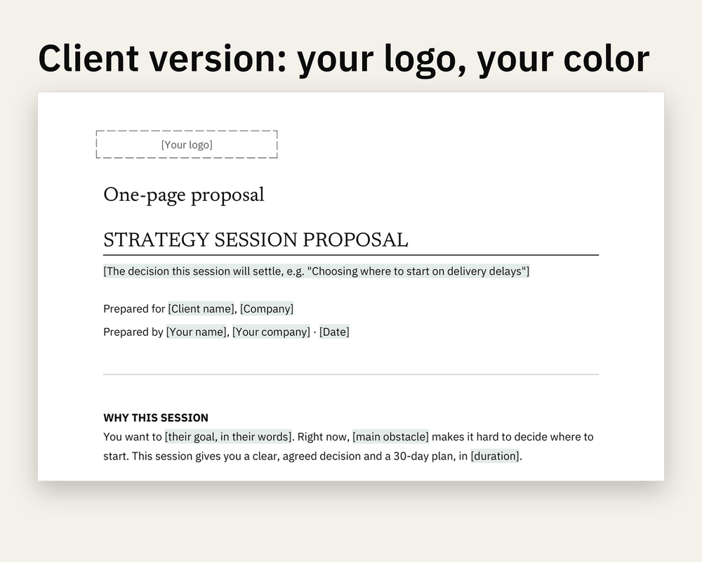 Preview 1 of Strategy Session Proposal