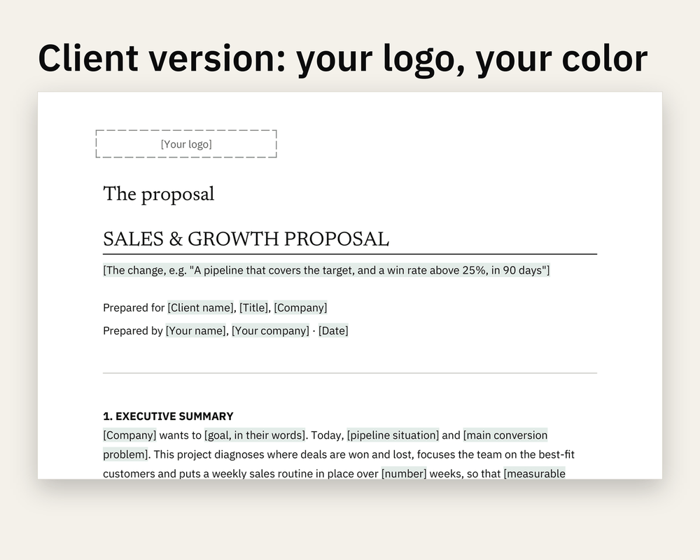 Preview 1 of Sales & Growth Consulting Proposal