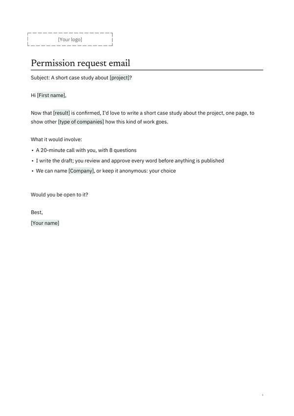 First page of the client version of C6, Case Study