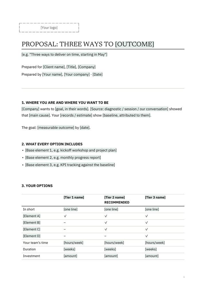 First page of the client version of C2.